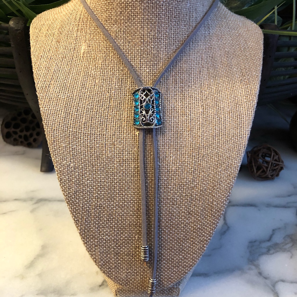 Leather Bolo Style Necklace